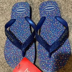 Sparkly Glitter Blue Star Havaianas- Brand New! W7